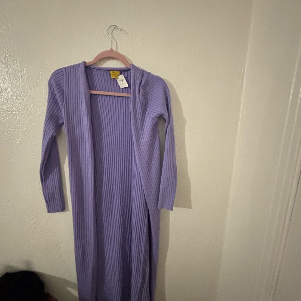 Daisy Lavender Ribbed Cardigan - Picture 12 of 12